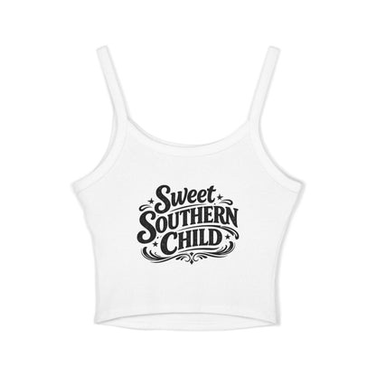 Cookie Queen Crop Tank — Sweet Southern Child Graphic Spaghetti Strap Top