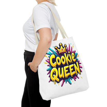 Cookie Queen Tote Bag — Colorful Crowned Bakery Gift Tote