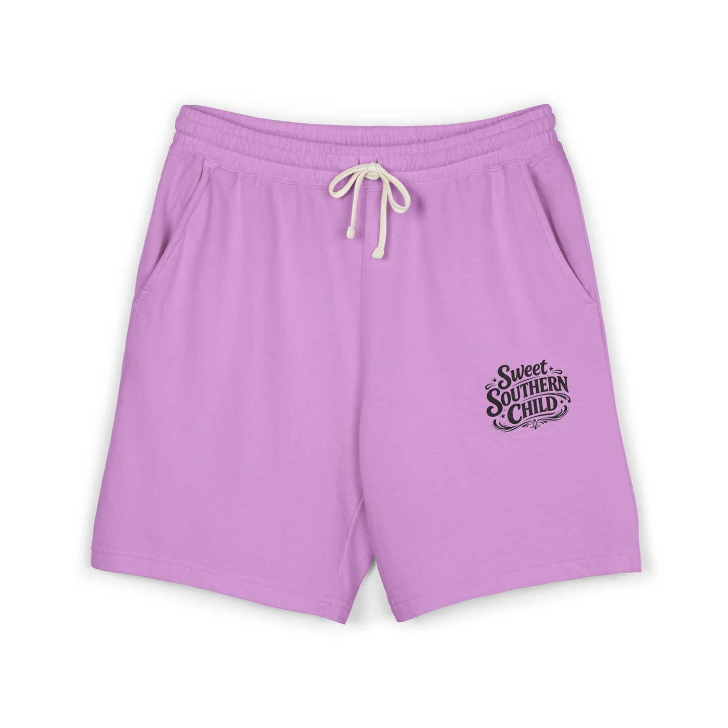 Sweat Shorts — "Sweet Southern Child" Vintage Script Lightweight Fleece