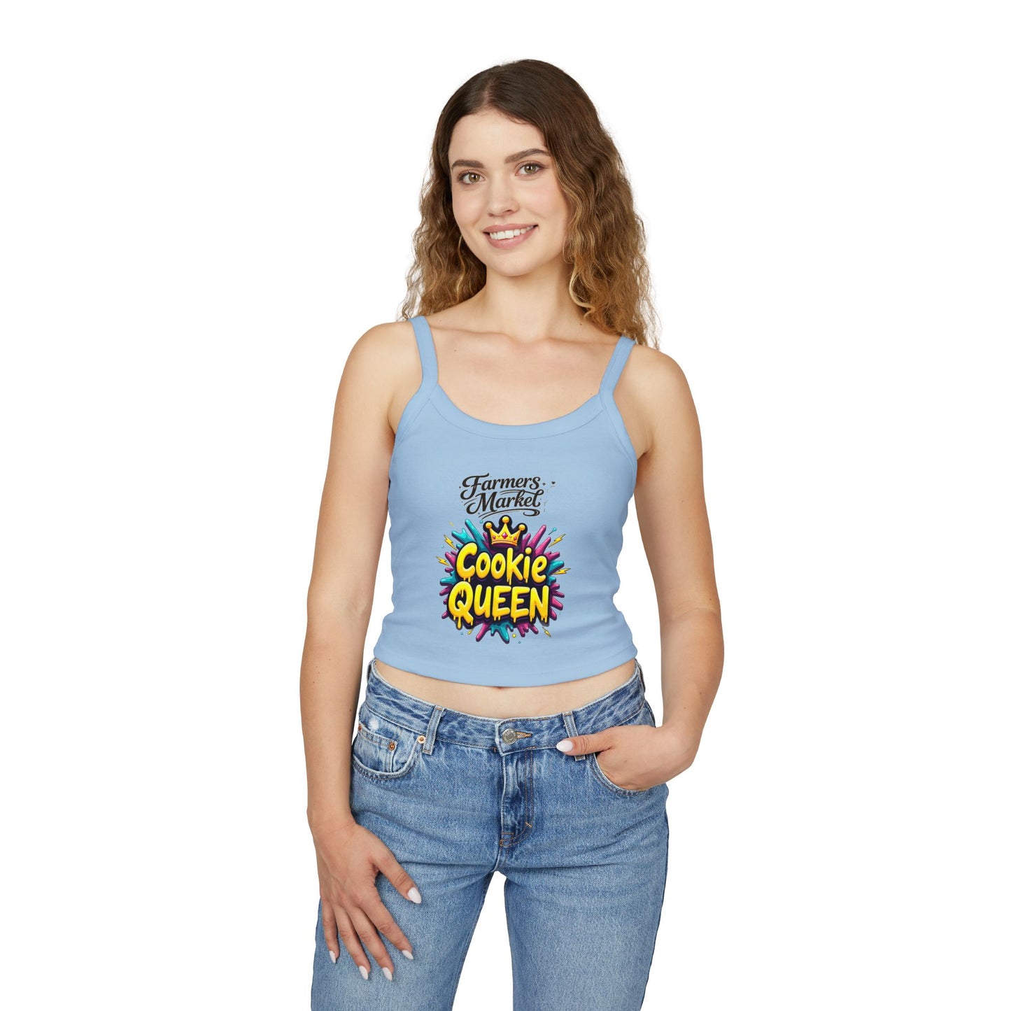 Cookie Queen Crop Tank — Sweet Southern Child Graphic Spaghetti Strap Top