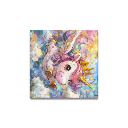 Unicorn flying Frame Canvas Print 12"x12"
