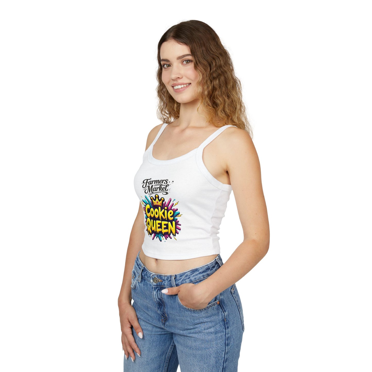 Cookie Queen Crop Tank — Sweet Southern Child Graphic Spaghetti Strap Top