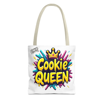 Cookie Queen Tote Bag — Colorful Crowned Bakery Gift Tote