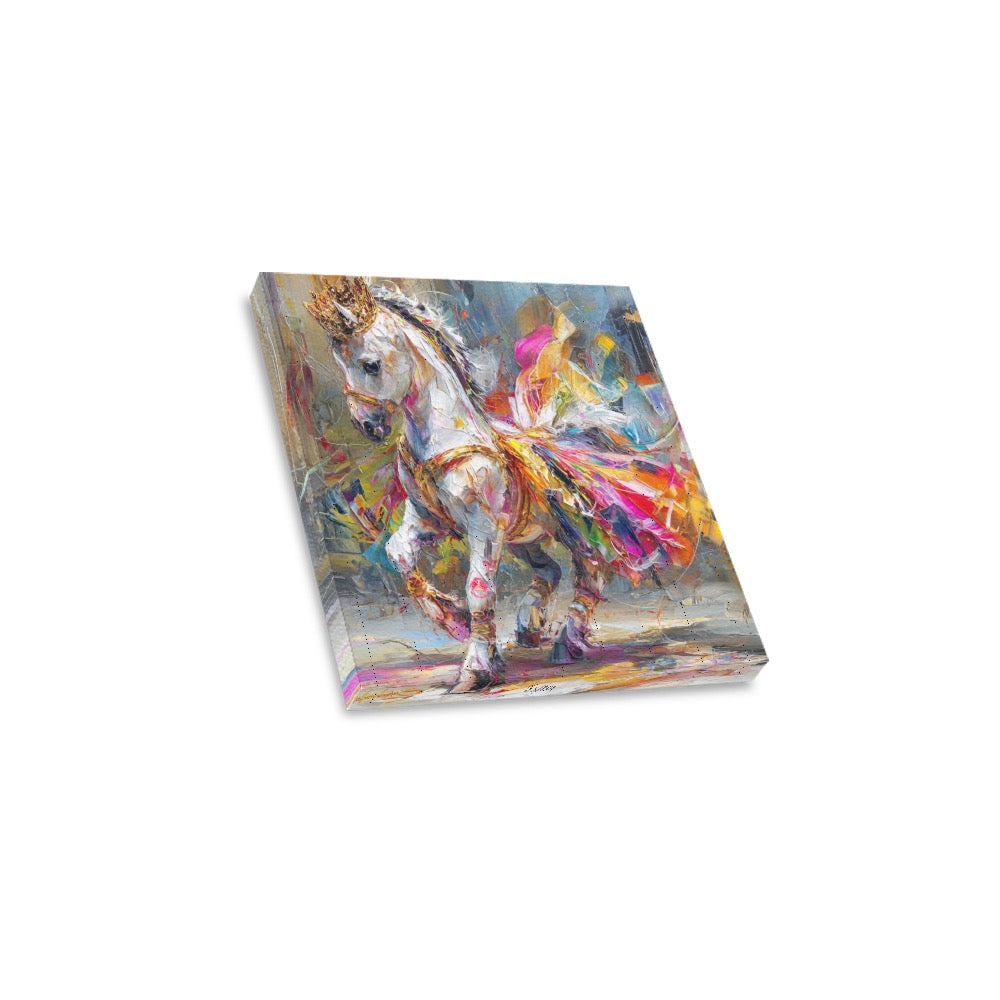 Unicorn dancing Frame Canvas Print 12"x12"