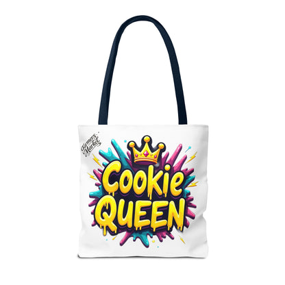Cookie Queen Tote Bag — Colorful Crowned Bakery Gift Tote