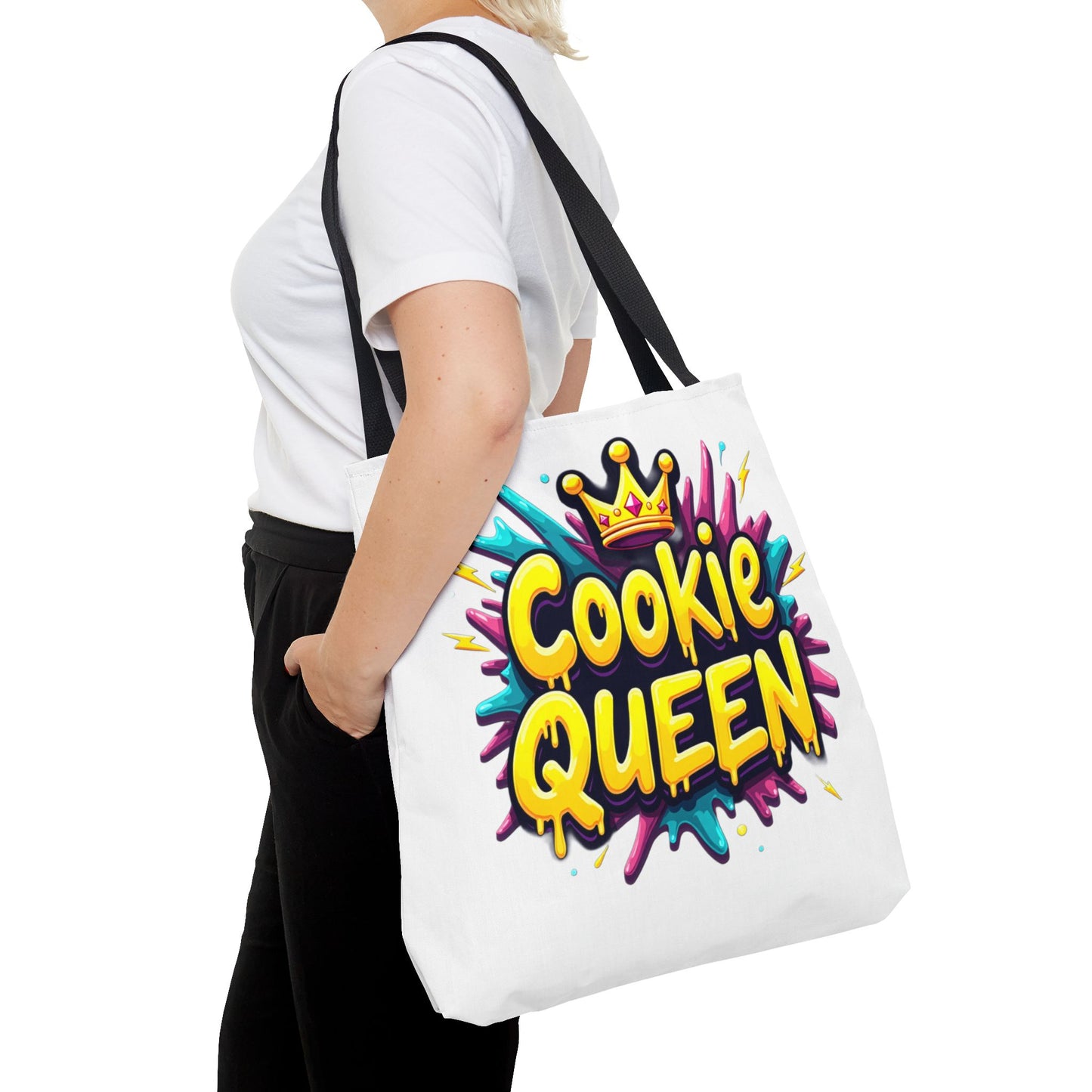 Cookie Queen Tote Bag — Colorful Crowned Bakery Gift Tote