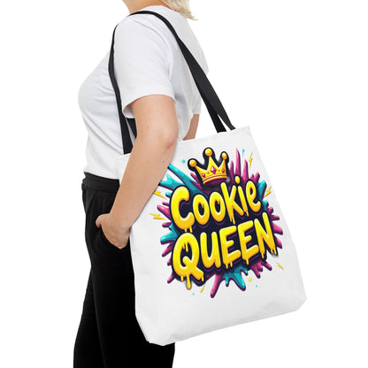 Cookie Queen Tote Bag — Colorful Crowned Bakery Gift Tote