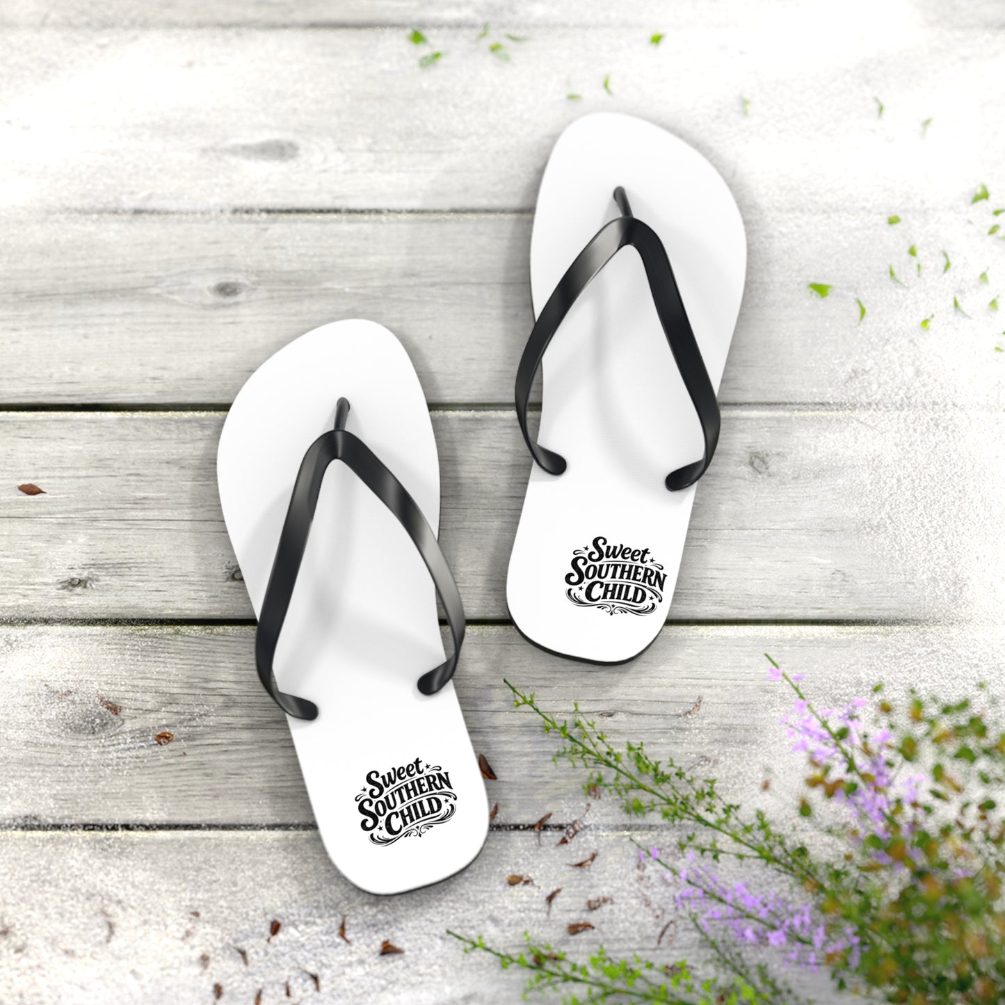 Sweet Southern Flip Flops – Classic White Beach Sandals