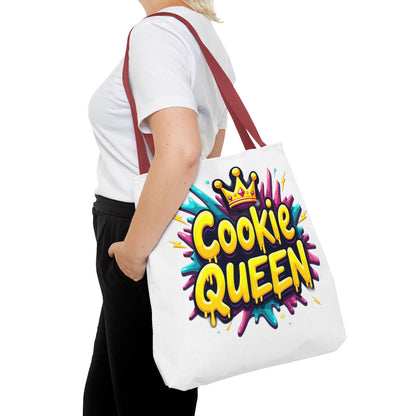 Cookie Queen Tote Bag — Colorful Crowned Bakery Gift Tote