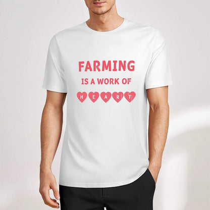 New Pure cotton short sleeved T-shirt farming is a work of Heart
