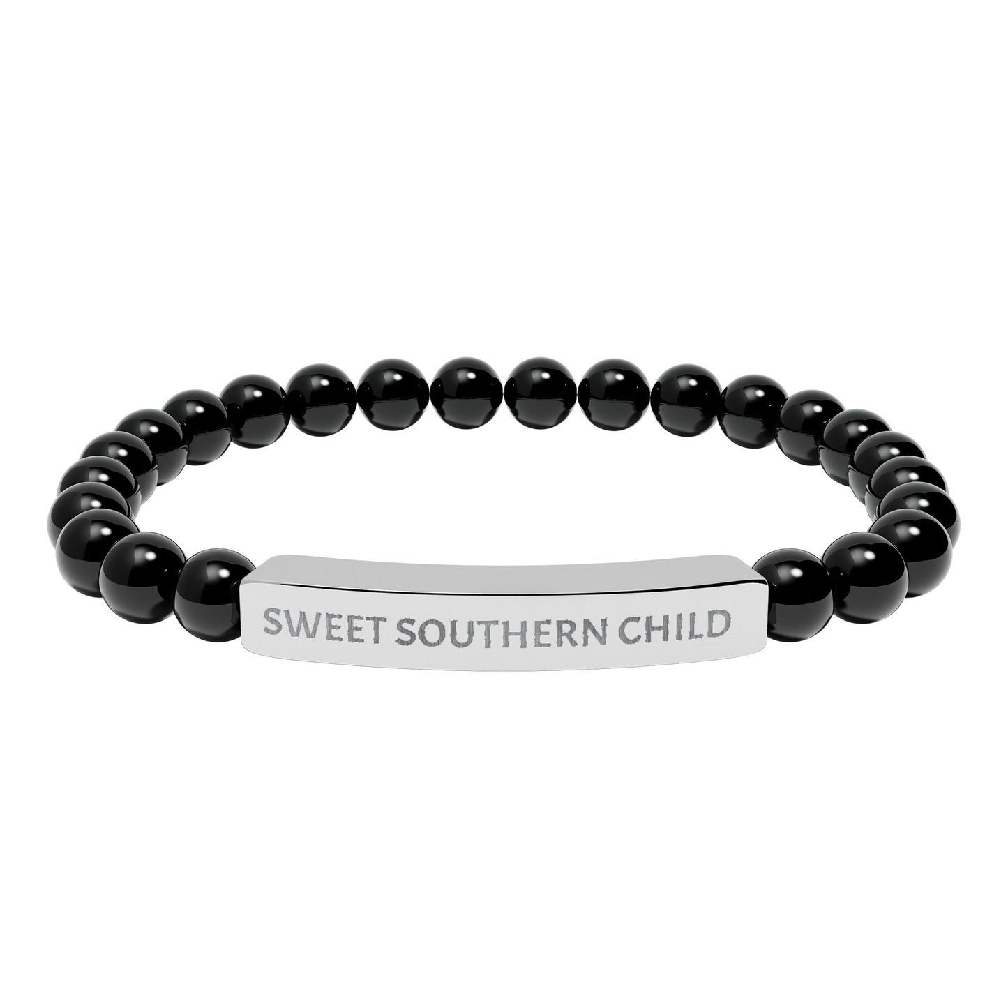 Esser southern child  Natural Stone Bar Bracelet – Custom Stretch Beaded Bracelet