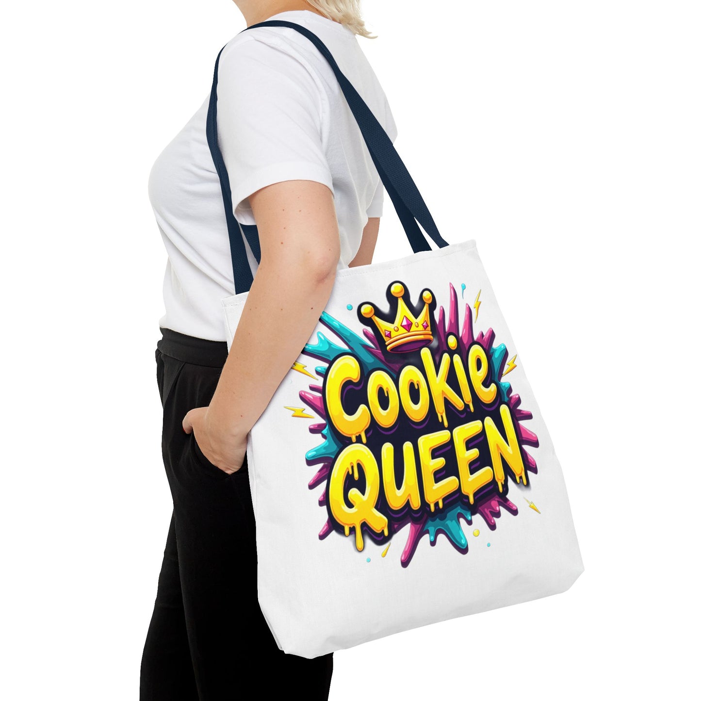 Cookie Queen Tote Bag — Colorful Crowned Bakery Gift Tote