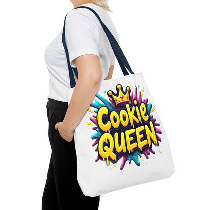 Cookie Queen Tote Bag — Colorful Crowned Bakery Gift Tote