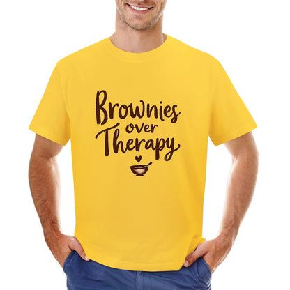 New High quality Men's T-shirt 100% Cotton Brownies over therapy