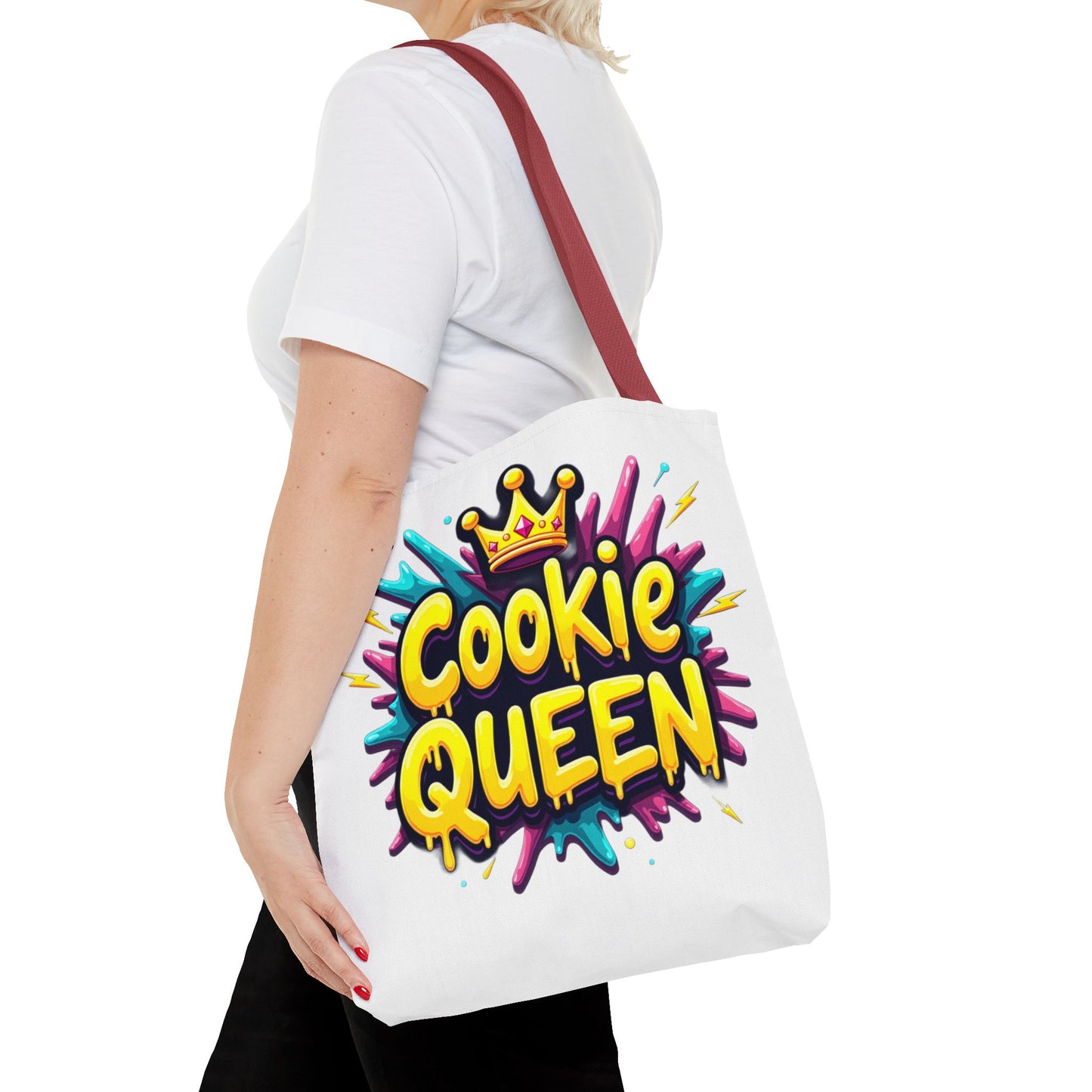 Cookie Queen Tote Bag — Colorful Crowned Bakery Gift Tote