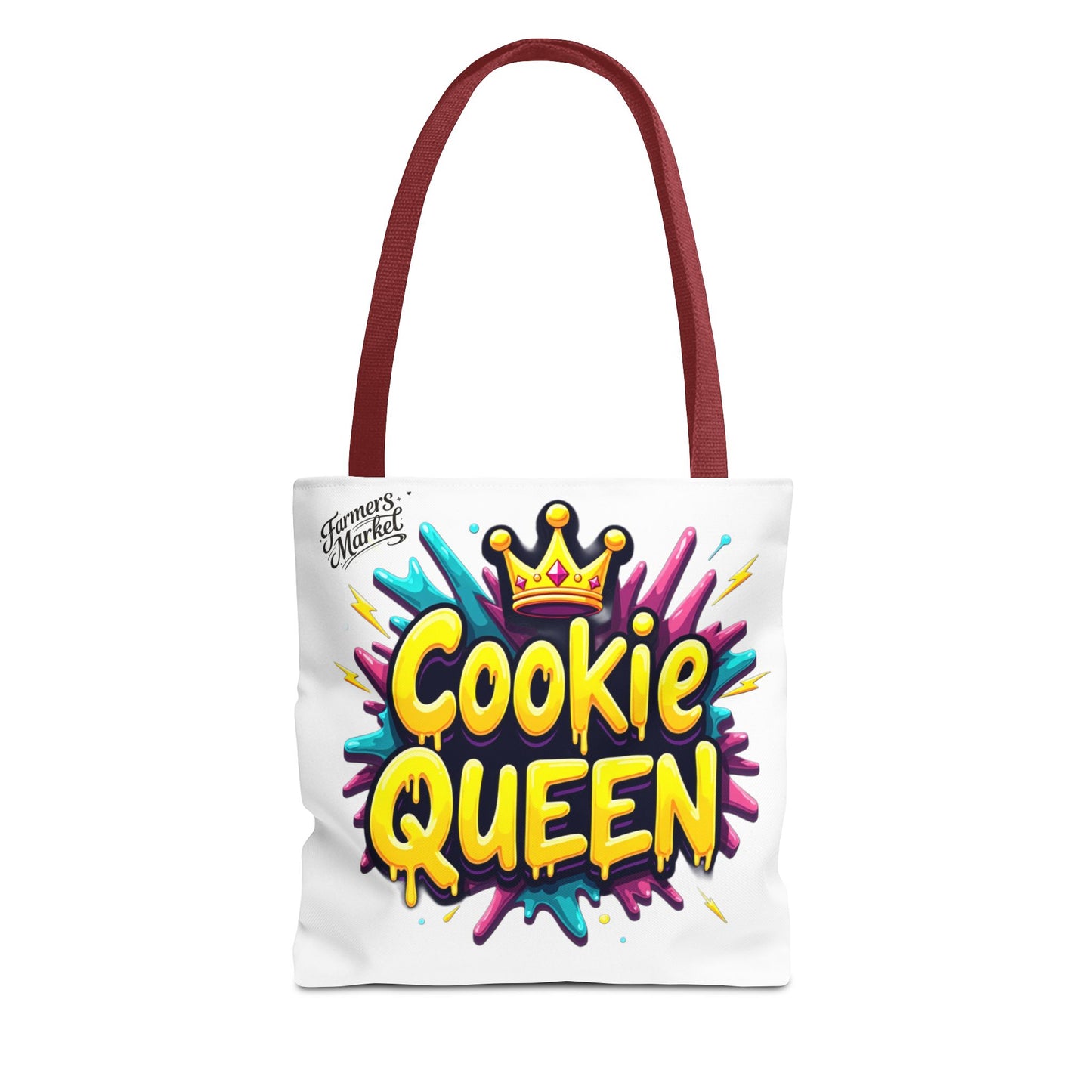 Cookie Queen Tote Bag — Colorful Crowned Bakery Gift Tote