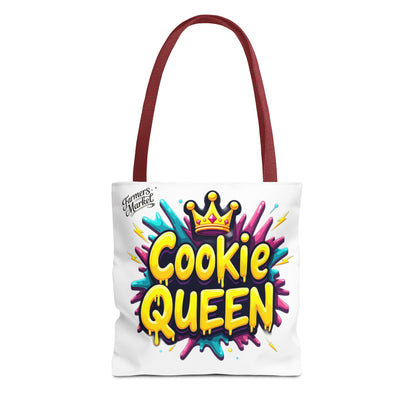 Cookie Queen Tote Bag — Colorful Crowned Bakery Gift Tote