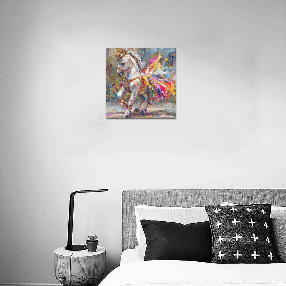 Unicorn dancing Frame Canvas Print 12"x12"