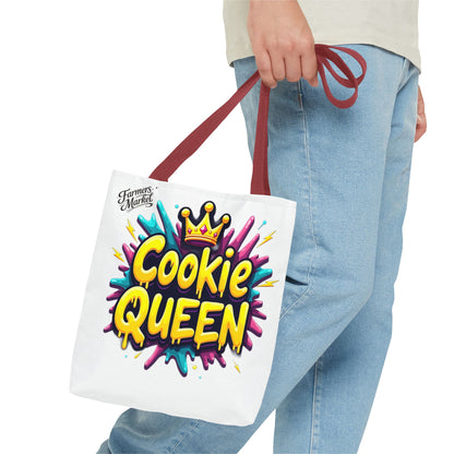 Cookie Queen Tote Bag — Colorful Crowned Bakery Gift Tote