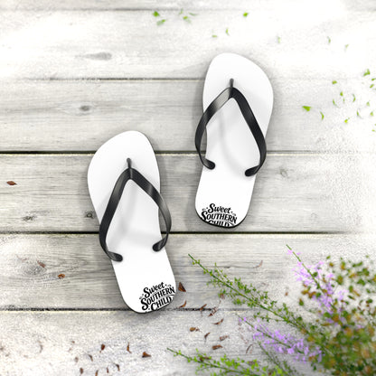 Sweet Southern Flip Flops – Classic White Beach Sandals