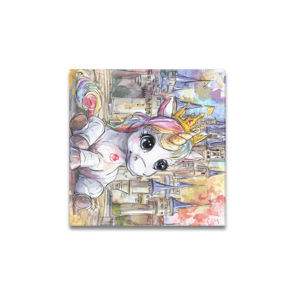 Cute unicorn Frame Canvas Print 12"x12"