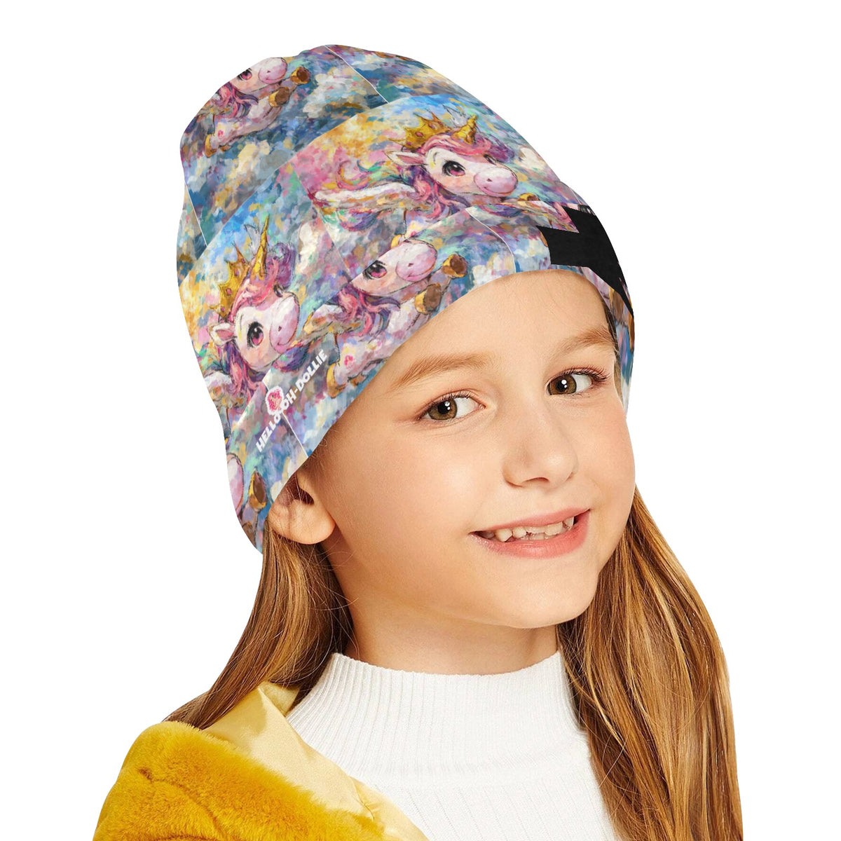 Hello oh-Dollie unicorn flying All Over Print Beanie for Kids