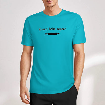 New Pure cotton short sleeved T-shirt knead bake repeat