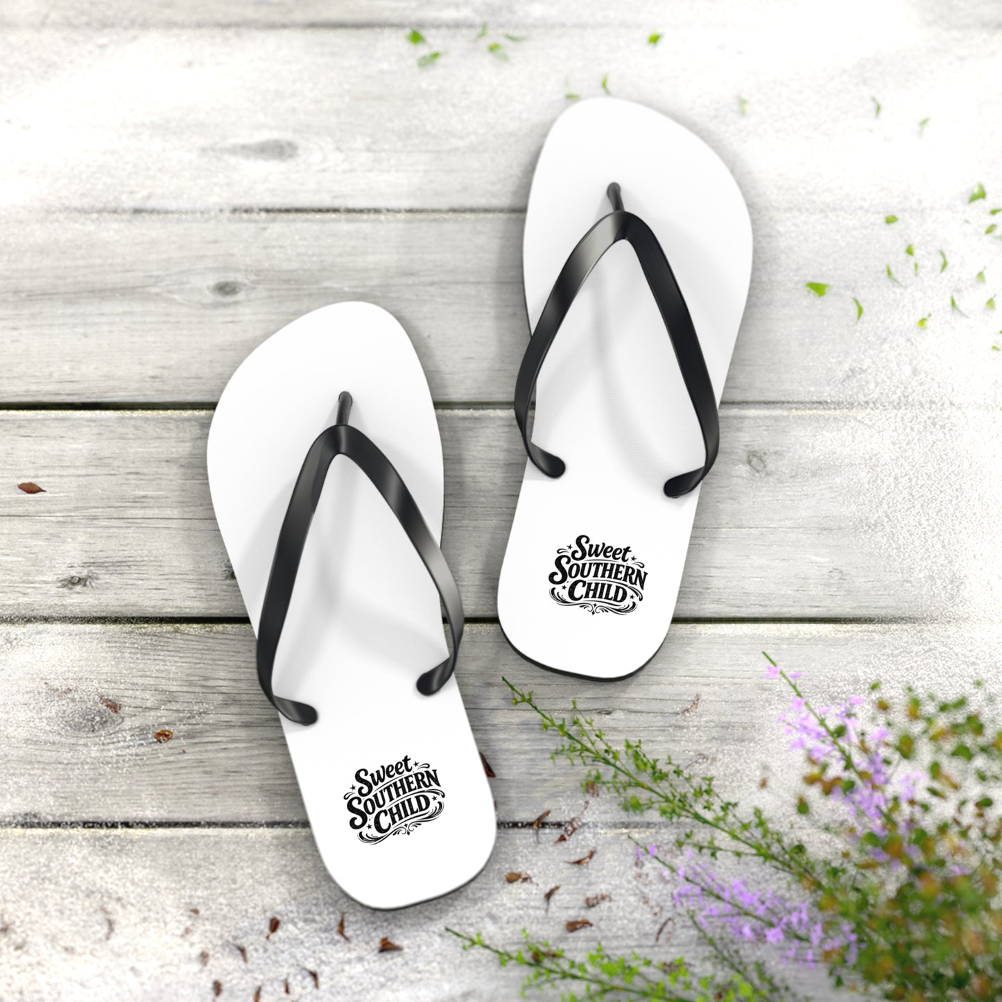 Sweet Southern Flip Flops – Classic White Beach Sandals