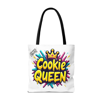 Cookie Queen Tote Bag — Colorful Crowned Bakery Gift Tote