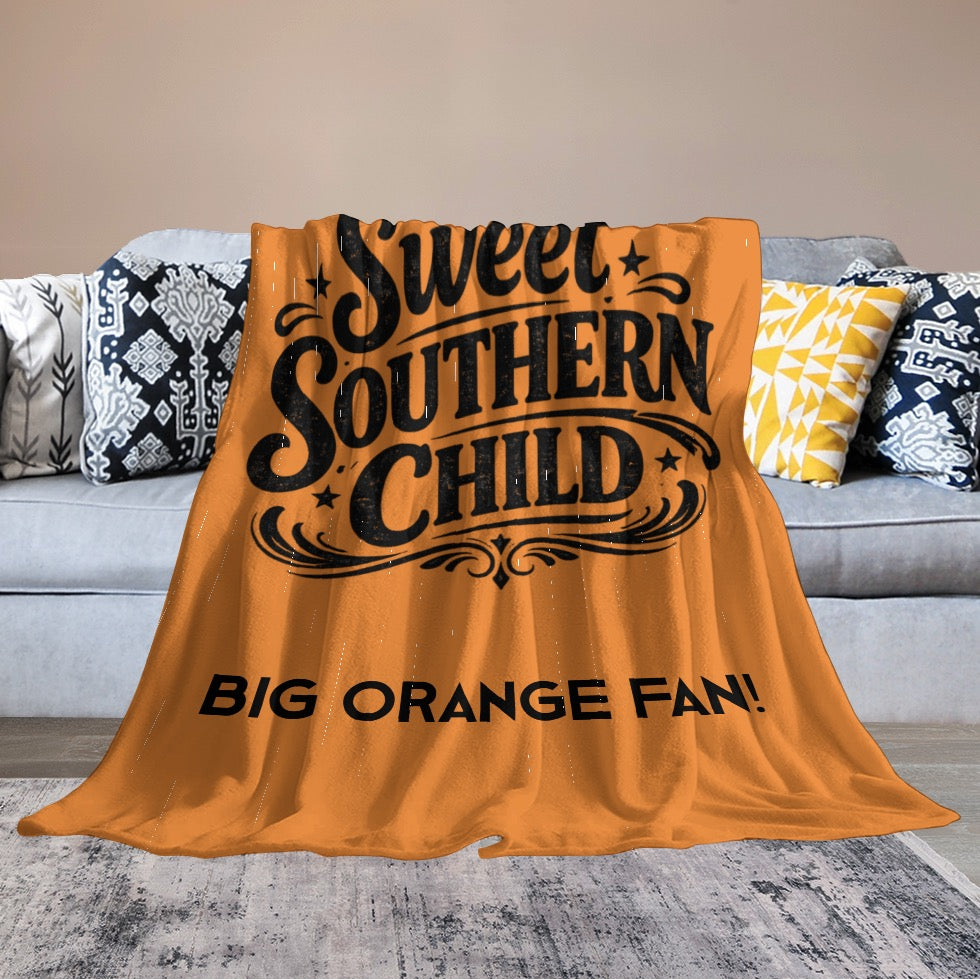Ultra-Soft Flannel Blanket Big orange fan