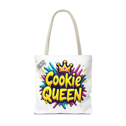 Cookie Queen Tote Bag — Colorful Crowned Bakery Gift Tote