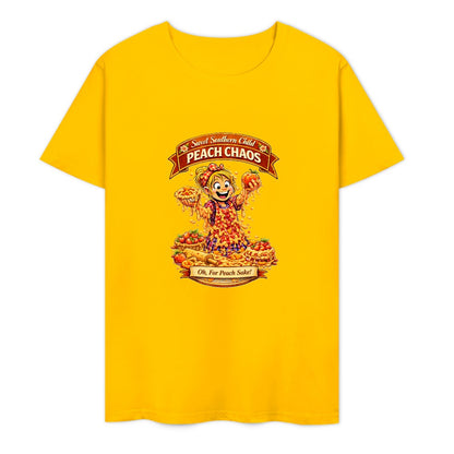 New Pure cotton short sleeved T-shirt Peach chaos
