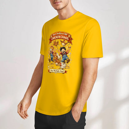 New Pure cotton short sleeved T-shirt Chicken chaos