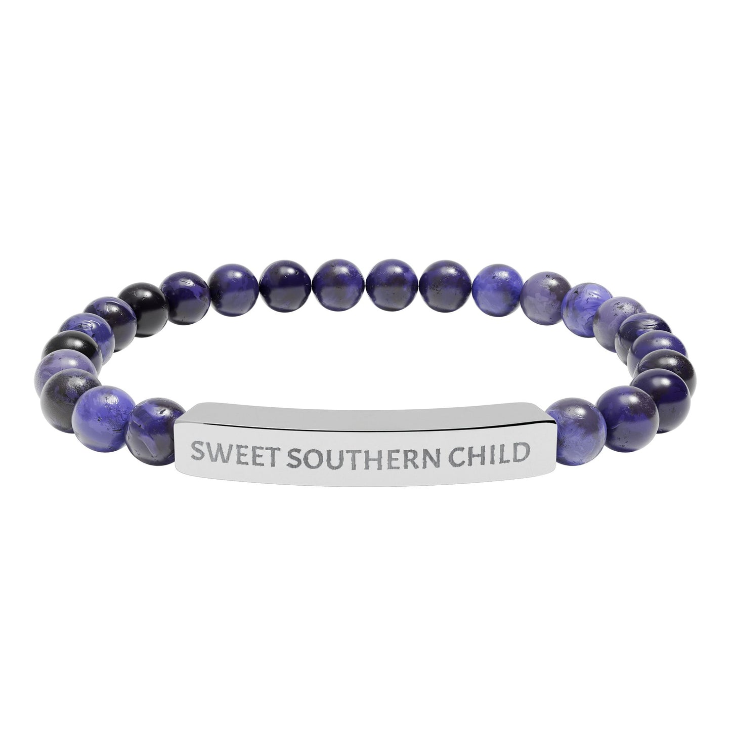 Esser southern child  Natural Stone Bar Bracelet – Custom Stretch Beaded Bracelet