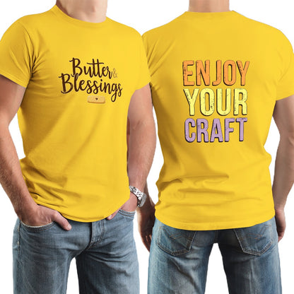New High quality Men's T-shirt 100% Cotton butter and blessings