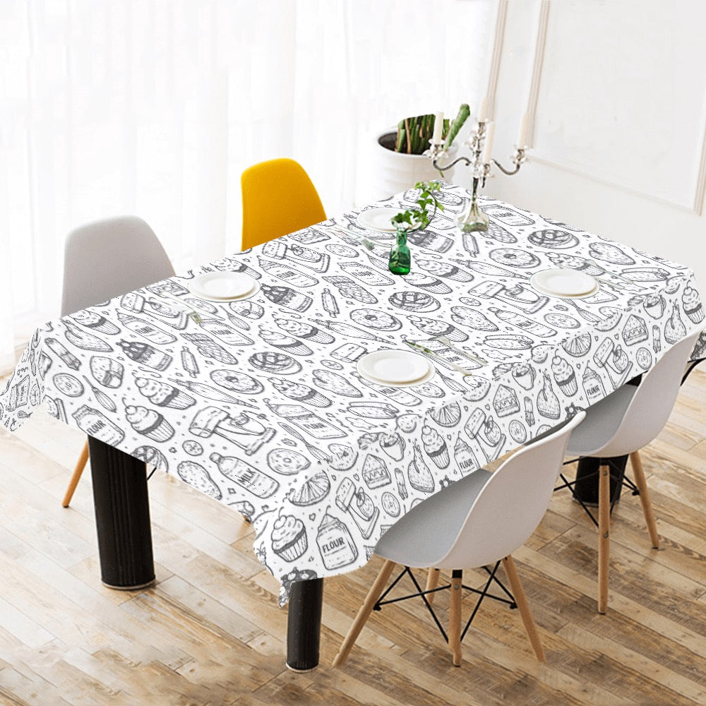 B&W bakery graphic Thickiy Ronior Tablecloth 120"x 60"