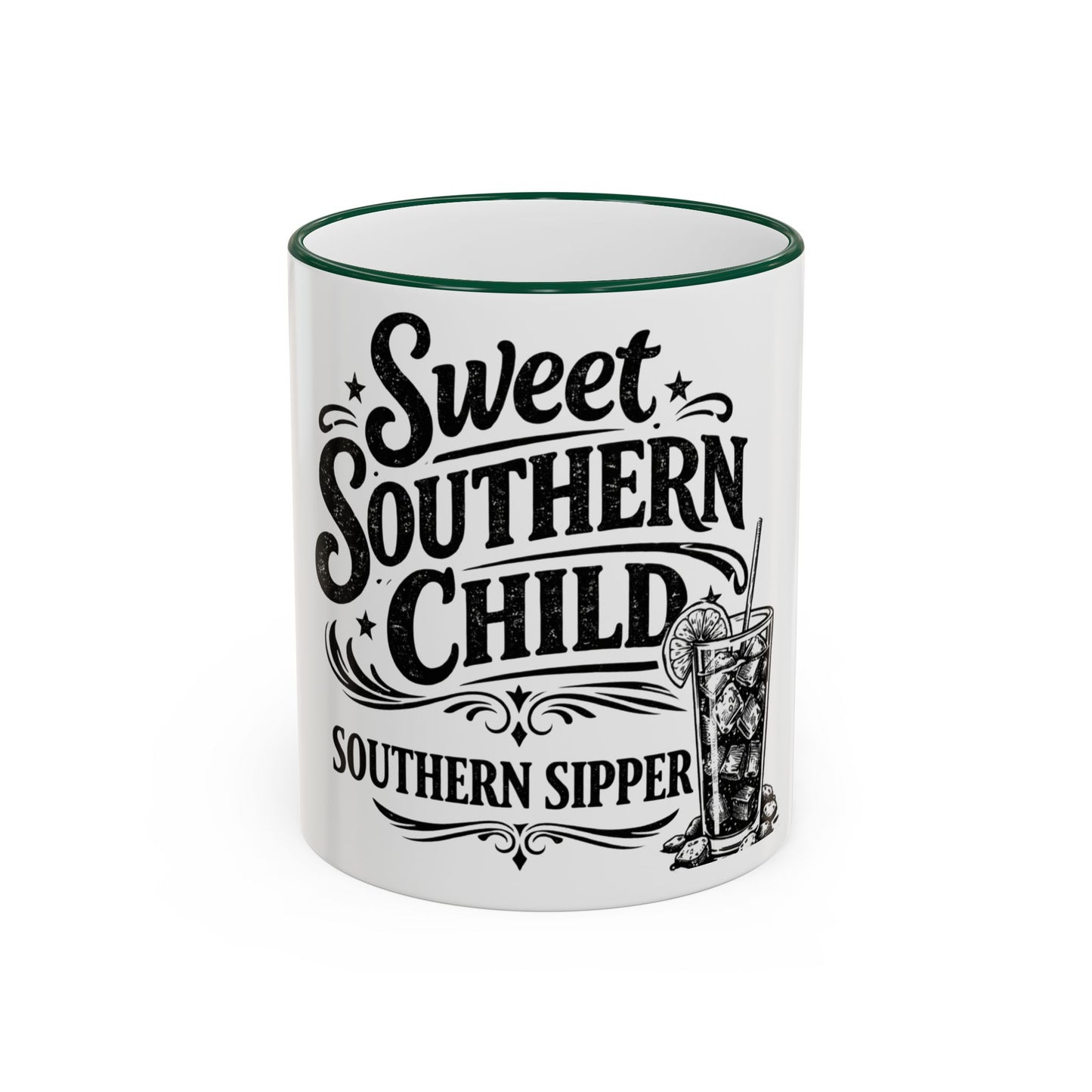 Sweet Southern Child Mug — Southern Sipper Accent Rim & Handle Coffee Cup