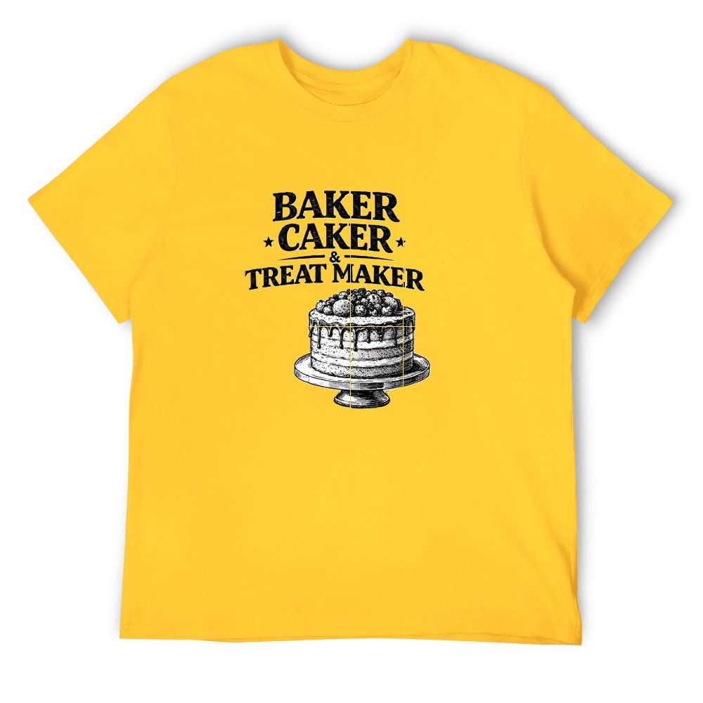 New High quality Men's T-shirt 100% Cotton Cake  Baker
