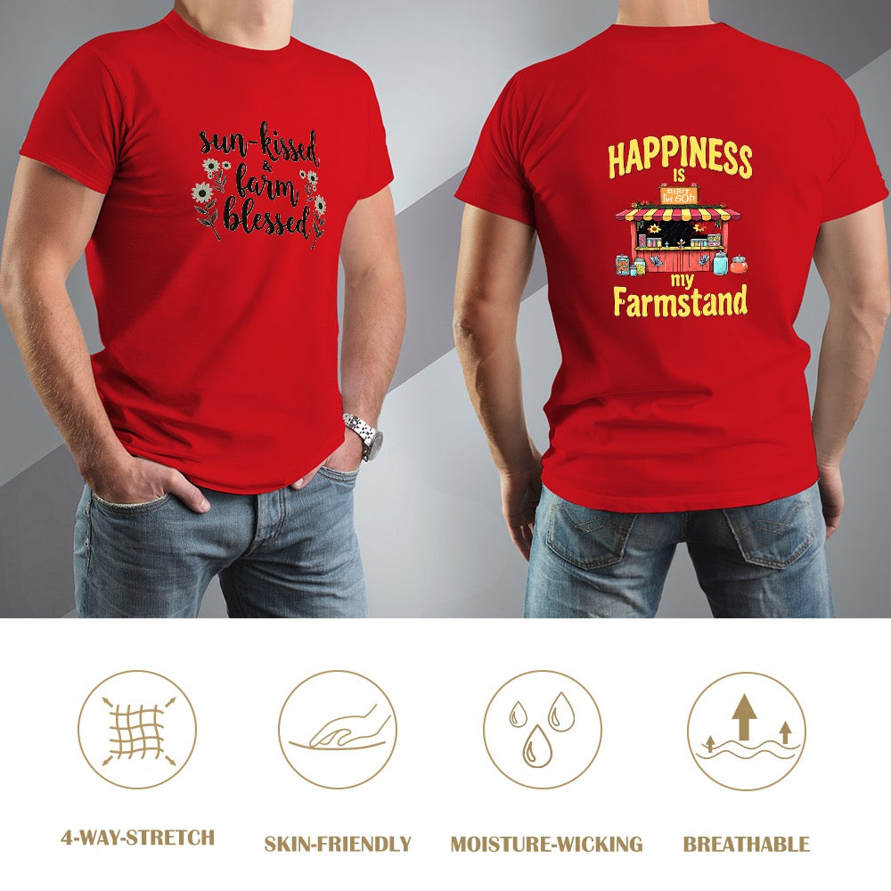 New High quality Men's T-shirt 100% Cotton sun kissed  farm blessed