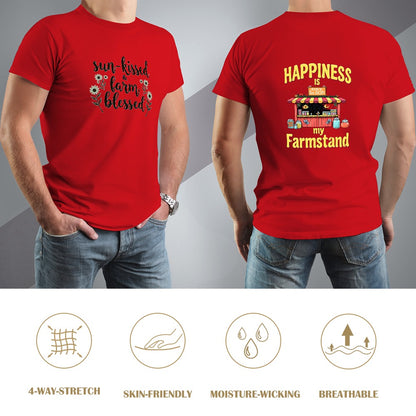 New High quality Men's T-shirt 100% Cotton sun kissed  farm blessed