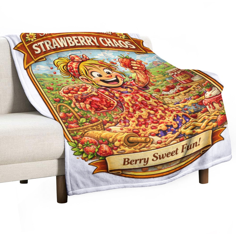 Ultra-Soft Flannel Blanket strawberry Chaos