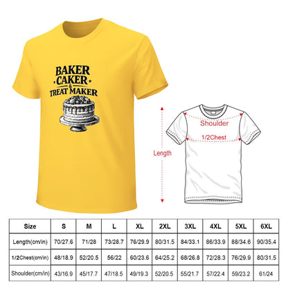 New High quality Men's T-shirt 100% Cotton Cake  Baker