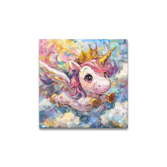 Unicorn flying Frame Canvas Print 12"x12"