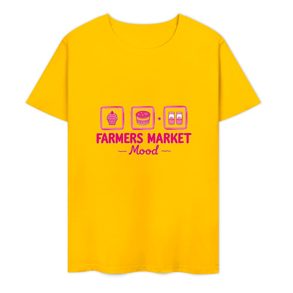 New Pure cotton short sleeved T-shirt Farmers Market mood