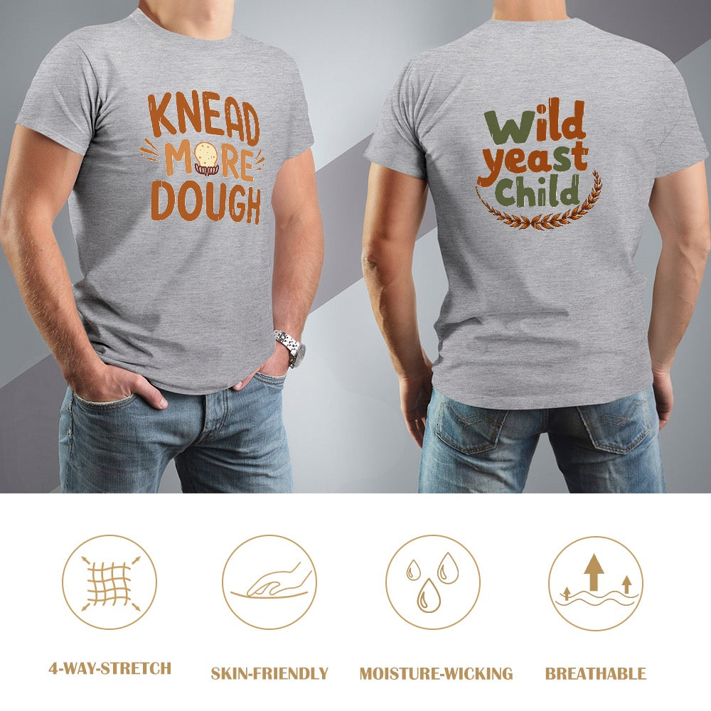 New High quality Men's T-shirt 100% Cotton knead more dough