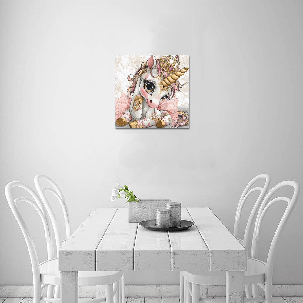 Unicorn ballerina Frame Canvas Print 12"x12"