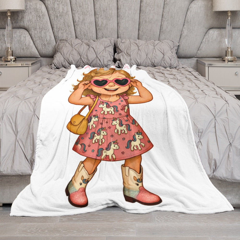 Amelia rose Ultra-Soft Flannel Blanket Multiple Sizes