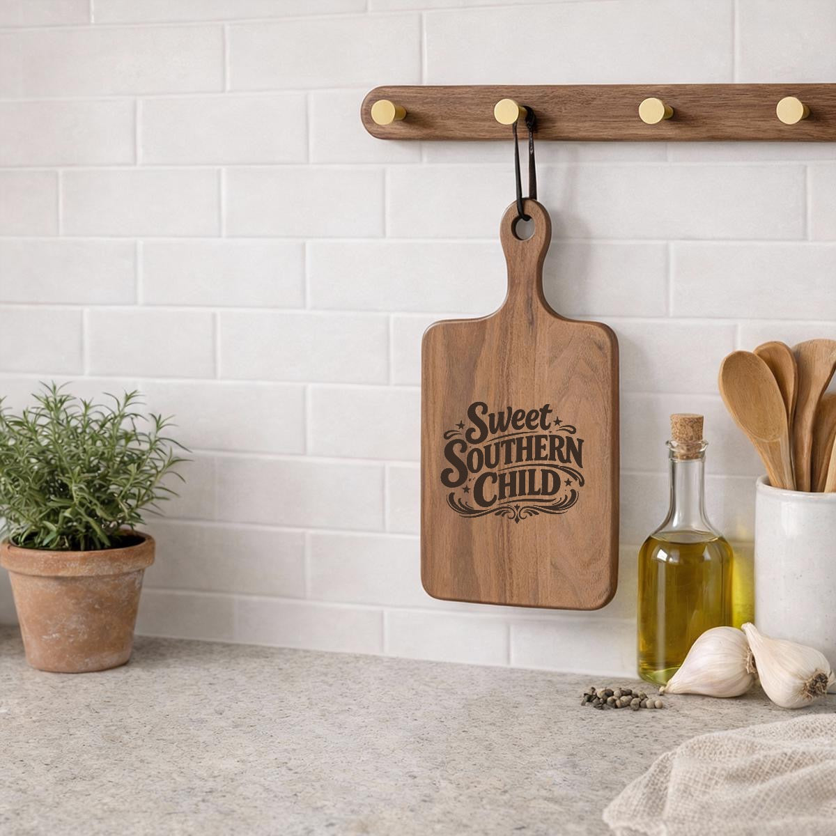 Sweet southern child Dark Cutting Board|Single Side