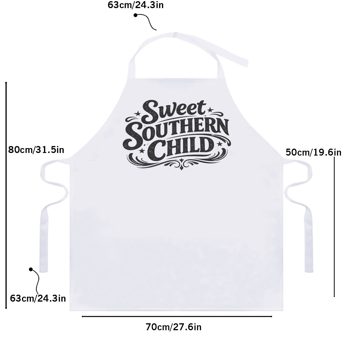 Sweet southern child Adjustable Apron With White Strap