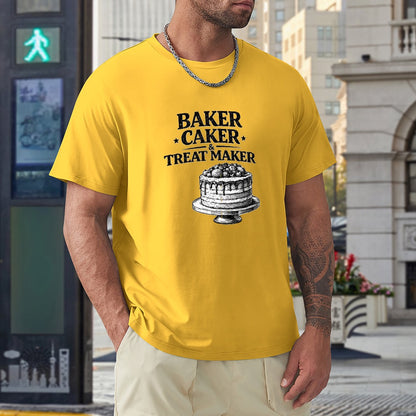 New High quality Men's T-shirt 100% Cotton Cake  Baker